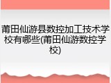 莆田仙游县数控加工技术学校有哪些(莆田仙游数控学校)