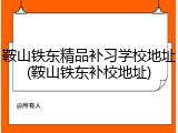 鞍山铁东精品补习学校地址(鞍山铁东补校地址)
