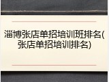 淄博张店单招培训班排名(张店单招培训排名)