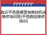 临沂平邑县哪里有数控机床维修培训班(平邑数控维修培训)