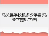 马关县学挖机多少学费(马关学挖机学费)
