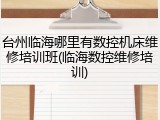 台州临海哪里有数控机床维修培训班(临海数控维修培训)
