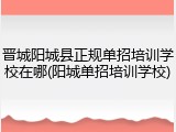 晋城阳城县正规单招培训学校在哪(阳城单招培训学校)