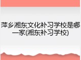 萍乡湘东文化补习学校是哪一家(湘东补习学校)