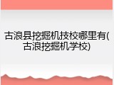 古浪县挖掘机技校哪里有(古浪挖掘机学校)
