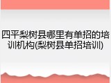 四平梨树县哪里有单招的培训机构(梨树县单招培训)
