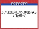 东兴挖掘机技校哪里有(东兴挖机校)