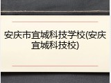 安庆市宜城科技学校(安庆宜城科技校)