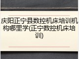 庆阳正宁县数控机床培训机构哪里学(正宁数控机床培训)