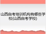 山西自考培训机构有哪些学校(山西自考学校)