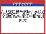 安庆望江县单招培训学校哪个最好(安庆望江单招培训优选)