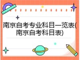 南京自考专业科目一览表(南京自考科目表)