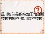 银川贺兰县数控加工培训班技校有哪些(银川数控技校)