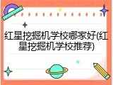 红星挖掘机学校哪家好(红星挖掘机学校推荐)