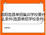 洛阳嵩县单招集训学校要什么条件(嵩县单招学校条件)