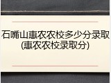 石嘴山惠农农校多少分录取(惠农农校录取分)