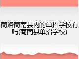 商洛商南县内的单招学校有吗(商南县单招学校)