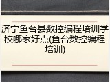济宁鱼台县数控编程培训学校哪家好点(鱼台数控编程培训)