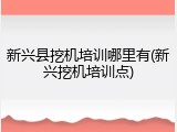 新兴县挖机培训哪里有(新兴挖机培训点)
