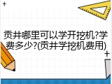 贡井哪里可以学开挖机?学费多少?(贡井学挖机费用)