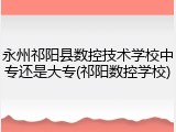 永州祁阳县数控技术学校中专还是大专(祁阳数控学校)