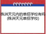 株洲天元内的单招学校有吗(株洲天元单招学校)