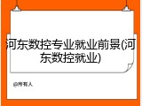 河东数控专业就业前景(河东数控就业)