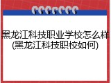黑龙江科技职业学校怎么样(黑龙江科技职校如何)