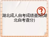 湖北成人自考成绩查询(湖北自考查分)