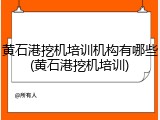 黄石港挖机培训机构有哪些(黄石港挖机培训)
