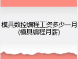 模具数控编程工资多少一月(模具编程月薪)