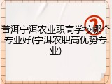 普洱宁洱农业职高学校哪个专业好(宁洱农职高优势专业)