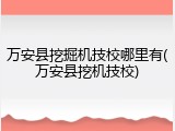 万安县挖掘机技校哪里有(万安县挖机技校)