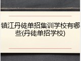 镇江丹徒单招集训学校有哪些(丹徒单招学校)