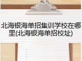 北海银海单招集训学校在哪里(北海银海单招校址)