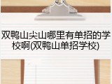 双鸭山尖山哪里有单招的学校啊(双鸭山单招学校)