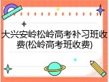 大兴安岭松岭高考补习班收费(松岭高考班收费)