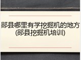 郧县哪里有学挖掘机的地方(郧县挖掘机培训)