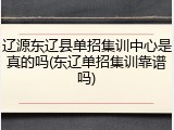 辽源东辽县单招集训中心是真的吗(东辽单招集训靠谱吗)