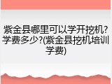 紫金县哪里可以学开挖机?学费多少?(紫金县挖机培训学费)