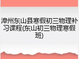 漳州东山县寒假初三物理补习课程(东山初三物理寒假班)