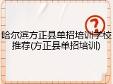 哈尔滨方正县单招培训学校推荐(方正县单招培训)