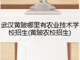 武汉黄陂哪里有农业技术学校招生(黄陂农校招生)