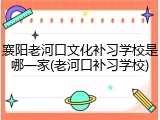 襄阳老河口文化补习学校是哪一家(老河口补习学校)