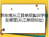 黔东南从江县单招集训学校在哪里(从江单招校址)