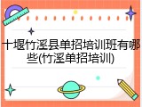 十堰竹溪县单招培训班有哪些(竹溪单招培训)