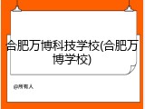 合肥万博科技学校(合肥万博学校)