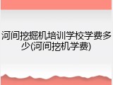 河间挖掘机培训学校学费多少(河间挖机学费)