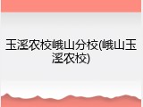 玉溪农校峨山分校(峨山玉溪农校)