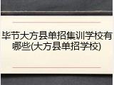 毕节大方县单招集训学校有哪些(大方县单招学校)